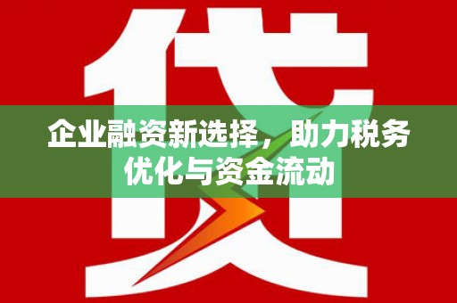 临翔企业融资新选择，助力税务优化与资金流动