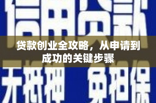 临翔贷款创业全攻略，从申请到成功的关键步骤