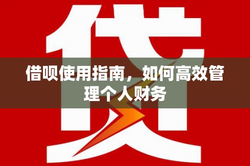 临翔借呗使用指南，如何高效管理个人财务