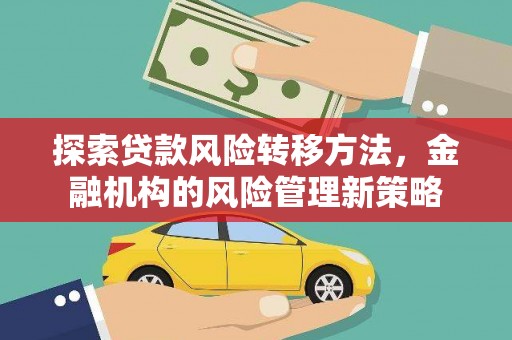 临翔探索贷款风险转移方法，金融机构的风险管理新策略
