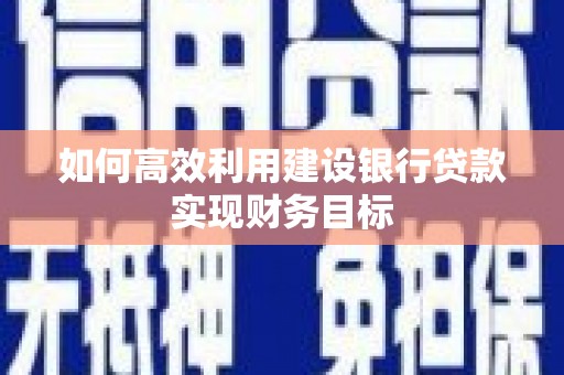 临翔如何高效利用建设银行贷款实现财务目标
