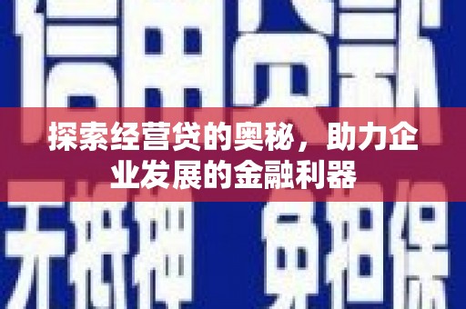 临翔探索经营贷的奥秘，助力企业发展的金融利器