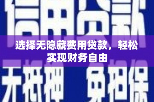 临翔选择无隐藏费用贷款，轻松实现财务自由