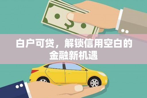 临翔白户可贷，解锁信用空白的金融新机遇