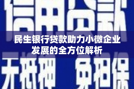 临翔民生银行贷款助力小微企业发展的全方位解析