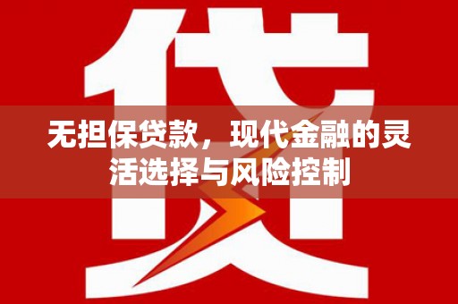 临翔无担保贷款，现代金融的灵活选择与风险控制