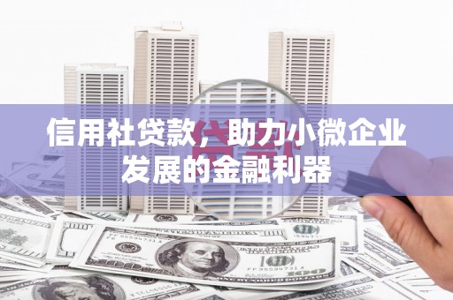 临翔信用社贷款，助力小微企业发展的金融利器