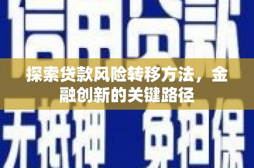 临翔探索贷款风险转移方法，金融创新的关键路径