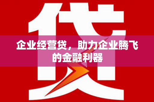 临翔企业经营贷，助力企业腾飞的金融利器