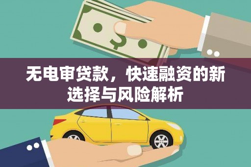 临翔无电审贷款，快速融资的新选择与风险解析