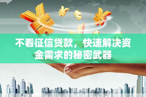 临翔不看征信贷款，快速解决资金需求的秘密武器