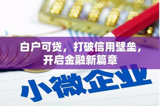 临翔白户可贷，打破信用壁垒，开启金融新篇章