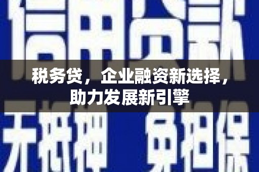 临翔税务贷，企业融资新选择，助力发展新引擎