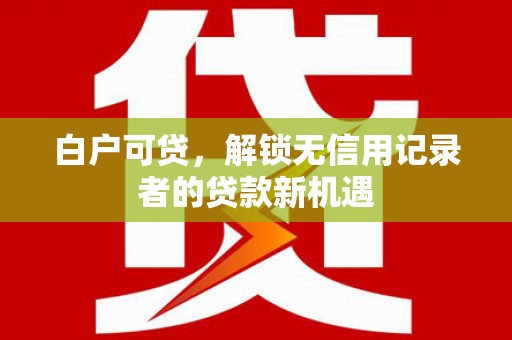 临翔白户可贷，解锁无信用记录者的贷款新机遇