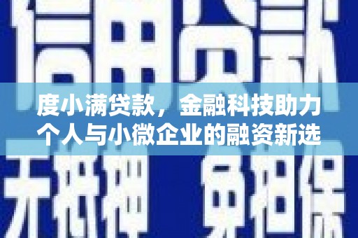 临翔度小满贷款，金融科技助力个人与小微企业的融资新选择