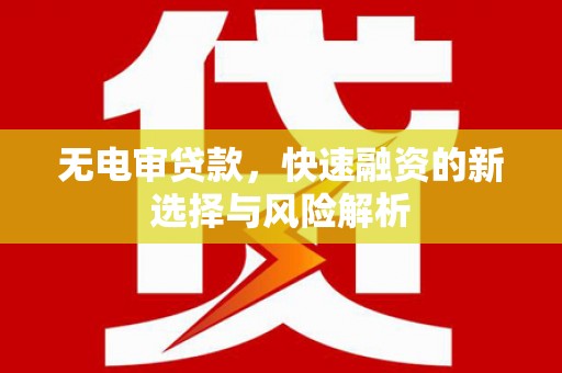 临翔无电审贷款，快速融资的新选择与风险解析