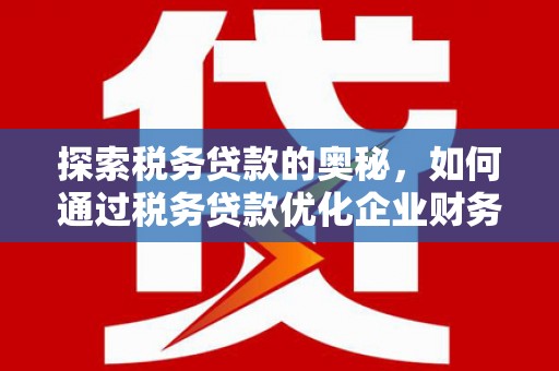 临翔探索税务贷款的奥秘，如何通过税务贷款优化企业财务