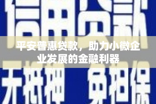 临翔平安普惠贷款，助力小微企业发展的金融利器