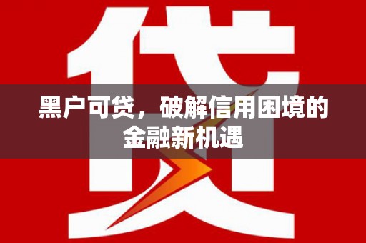临翔黑户可贷，破解信用困境的金融新机遇